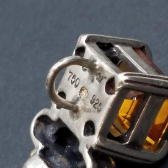 Caviar 18K / 925 FW Pearl Yellow Gemstone Pendant 8.2g image number 6