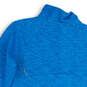 Mens Blue Long Sleeve 1/4 Zip Mock Neck Activewear Pullover T-Shirt Size M image number 4