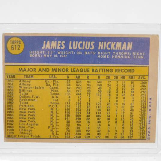 1970 Jim Hickman Topps #612 Chicago Cubs image number 2