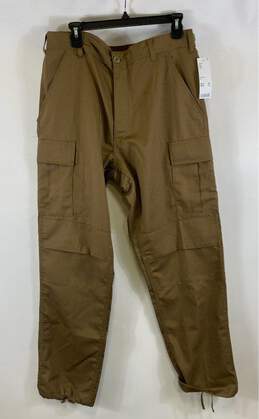 NWT Urban Outfitters Mens Brown Flat Front Low Rise Pockets Cargo Pants Size M