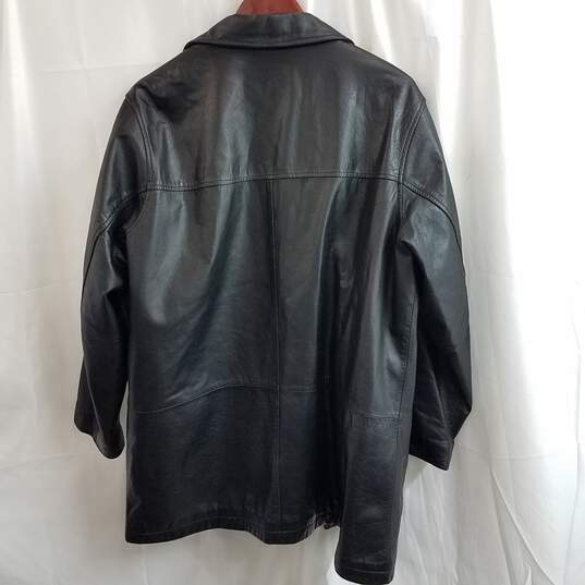 Eddie Bauer Black Genuine Leather Quilted Interior Jacket Size XL image number 2