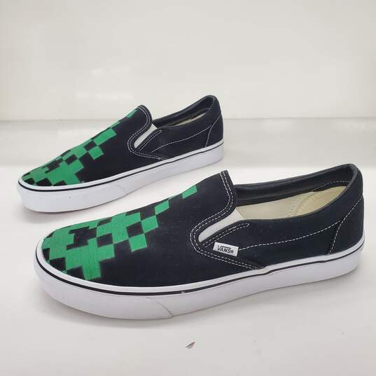 Vans Green Black Classic Slip On Shoes Men's Size 12 image number 2