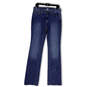 Womens Blue Denim Medium Wash Stretch Pockets Straight Leg Jeans Size 8L image number 1