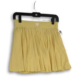 NWT Womens Yellow Pleated Elastic Waist Pull-On Athletic Skort Size Small alternative image