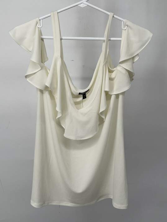 Express Womens Cream Cold Shoulder Sleeve Blouse Top Size Large T-0528908-K image number 1