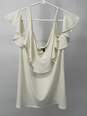 Express Womens Cream Cold Shoulder Sleeve Blouse Top Size Large T-0528908-K image number 1