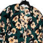 NWT Womens Green Floral V-Neck Long Sleeve Open Front Cardigan Size Small image number 3