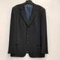 Mens Black Long Sleeve Single Breasted Flat Front Suit Pants Size X-Large image number 1