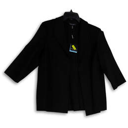 NWT Womens Black 3/4 Sleeve Heritage Fit Open Front Blazer Size Medium