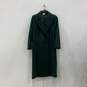 Mens Green Notch Lapel Double Breasted Long Pea Coat Size 14 image number 1