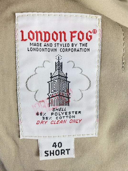 London Fog Men Beige Trench Coat Sz 40Short image number 4