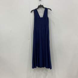 NWT Womens Blue Pleated V-Neck Sleeveless Midi Fit & Flare Dress Size 0 alternative image