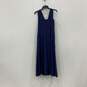 NWT Womens Blue Pleated V-Neck Sleeveless Midi Fit & Flare Dress Size 0 image number 2