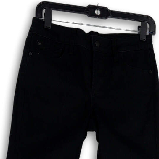 Womens Black Dark Wash Strech Regular Fit Skinny Leg Jeans Size 2P image number 3