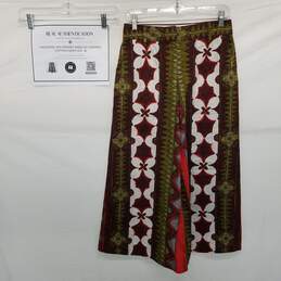 AUTHENTICATED Valentino Spa Printed Wide Leg Cropped Cotton Pants Size 38