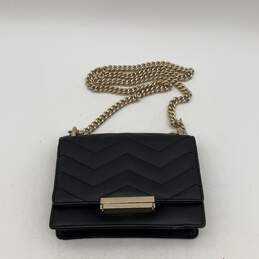 Womens Black Gold Leather Reese Park Hazel Clasp Chain Strap Crossbody Purse alternative image
