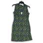 NWT Womens Multicolor Blue Green Paisley Sleeveless Round Neck Shift Dress Sz 4 image number 1