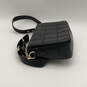 Womens Black Leather Quilted Adjustable Strap Pocket Magnetic Crossbody Bag image number 3