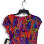 NWT Womens Multicolor Cap Sleeve Round Neck Pullover Sheath Dress Size 2 image number 4