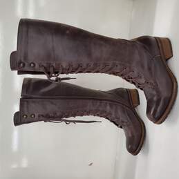 Bueno Knee High Lace Up Brown Leather Boots Women's Size 4