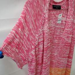 Women's Pink/Orange Lane Bryant Open Cardigan Sweater Size 18/20 alternative image