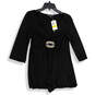 NWT Womens Black V-Neck Long Sleeve Pullover Mini Dress Size Medium image number 1
