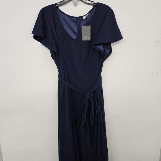Pinup Fashion Navy Sleeveless Dress image number 1
