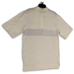 NWT Mens White Short Sleeve Spread Collar Side Slit Polo Shirt Size Medium alternative image