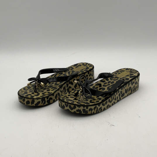 Womens Rhett Brown Black Cheetah Print Platform Flip Flop Sandals Size 7 image number 3