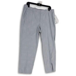 NWT Womens Gray White Modern Fit Narrow Leg Stretch Dress Pants Size 14P