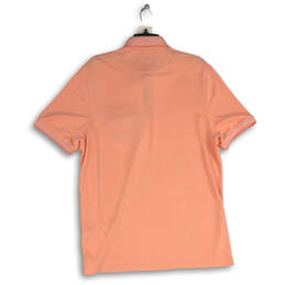 Mens Peach Spread Collar Short Sleeve Polo Shirt Size 5 alternative image