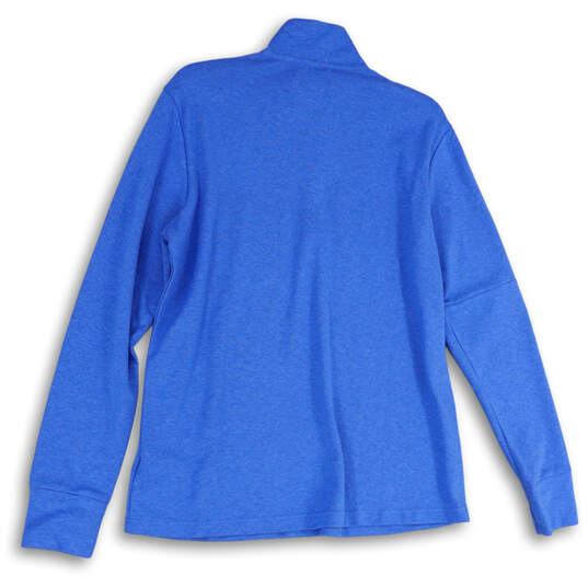 NWT Mens Blue Long Sleeve 1/4 Zip Mock Neck Pullover Sweatshirt Size X-Large image number 2