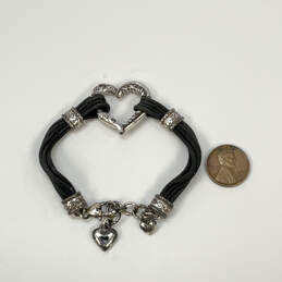Designer Brighton Silver-Tone Lobster Clasp Heritage Heart Charm Bracelet