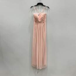 Womens Pink Sleeveless Spaghetti Strap Bridesmaid Fit & Flare Dress Size 2 alternative image