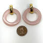 Designer Kate Spade Gold-Tone Pink Acrylic Drop Earrings With Dust Bag image number 2