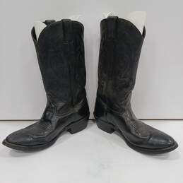 Double H Men's Black Leather Boots Size 9.5D alternative image