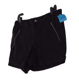 NWT Womens Black Flat Front Zipped Pockets Hiking Shorts Size Large alternative image