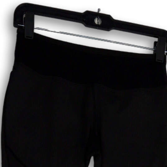 Womens Black Flat Front Elastic Waist Pull-On Capri Leggings Size S image number 4