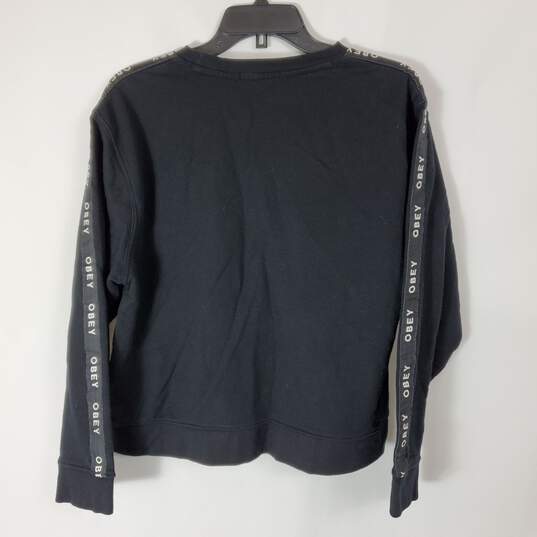 Obey Women Black Cropped Sweater sz s image number 2