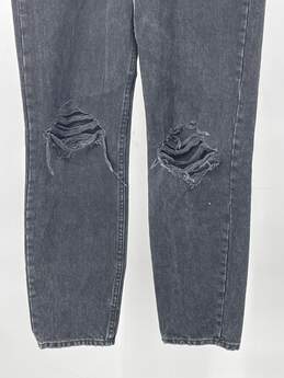 Womens Black Distressed Medium Wash Pockets Denim Skinny Jeans Size 0 alternative image