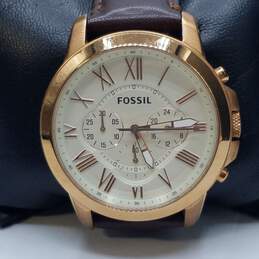 Fossil Oversize 45mm Rose Tone Tone Case Men's Stainless Steel Chronograph Quartz Watch