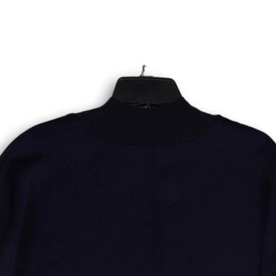 NWT Womens Blue Long Sleeve Mock Neck Pullover Blouse Top Size Medium image number 4