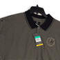NWT Mens Black Beige Striped Chicago Blackhawk Polo Shirt Size XL image number 3