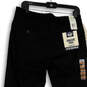 NWT Mens Black Cotton Flat Front Slash Pockets Stretch Khaki Pants Sz 31x30 image number 4