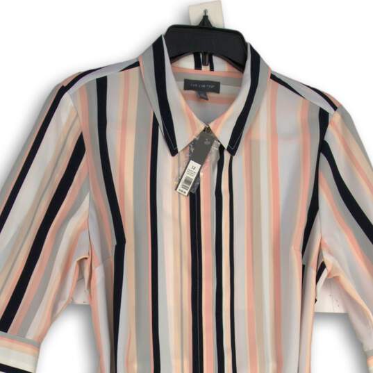 NWT The Limited Womens Multicolor Striped Belted 3/4 Sleeve Shirt Dress Size 12 image number 3