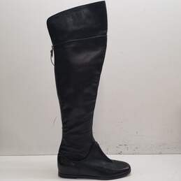 Via Spiga Black Leather Over the Knee Riding Boots Women US 7.5