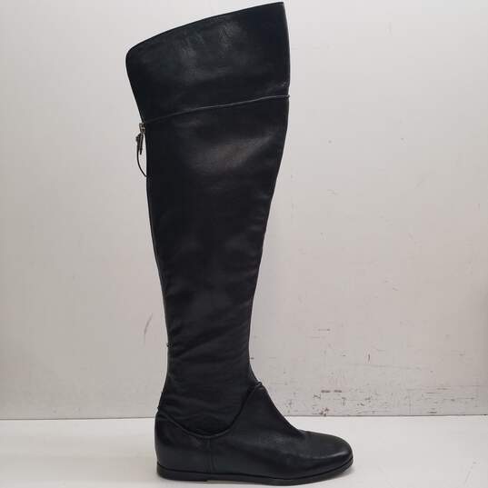 Via Spiga Black Leather Over the Knee Riding Boots Women US 7.5 image number 1