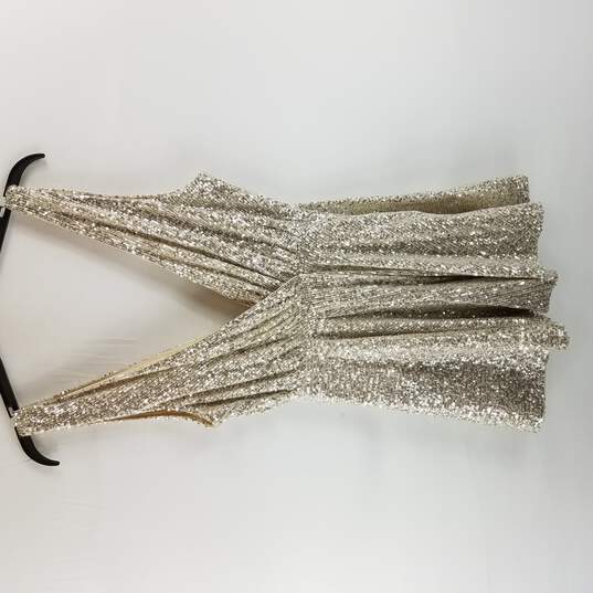 Windsor Women Cream Silver Shimmer Sleeveless Dress S NWT image number 1