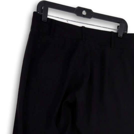 Womens Black Flat Front Regular Fit Wide-Leg Formal Dress Pants Size 30 image number 4