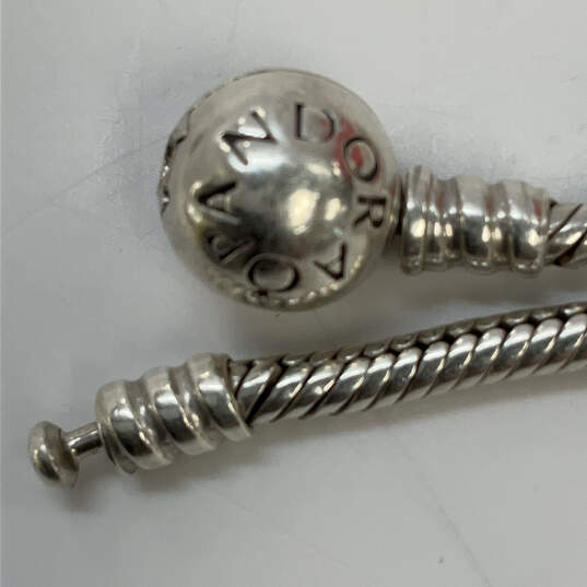 Designer Pandora 925 ALE Sterling Silver Snake Chain Ball Charm Bracelet image number 4